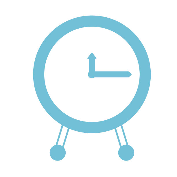 蓝色剪影时钟图标图片下载
