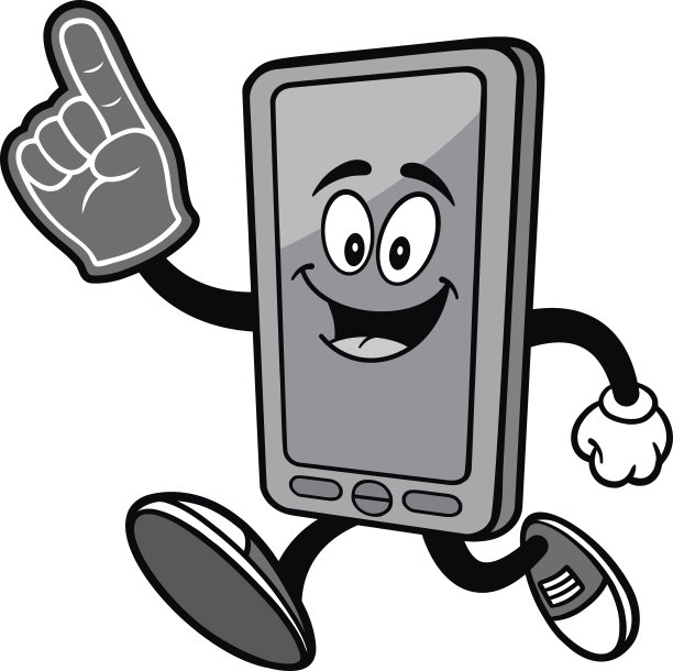 智能手机运行泡沫手指插图图片下载