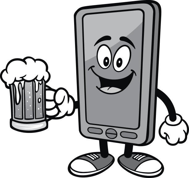 啤酒插画智能手机图片下载