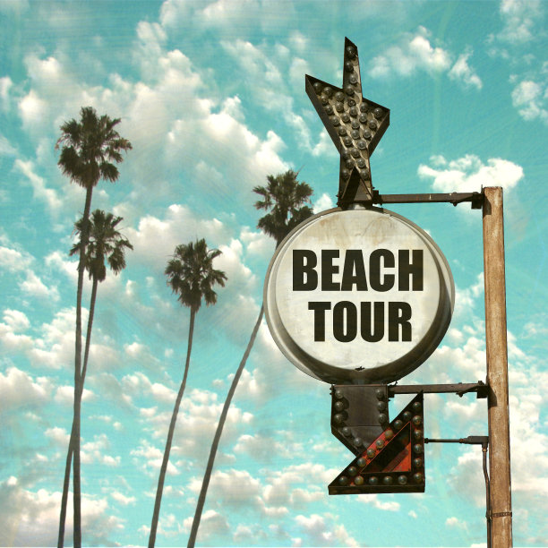 海滩旅游签图片下载