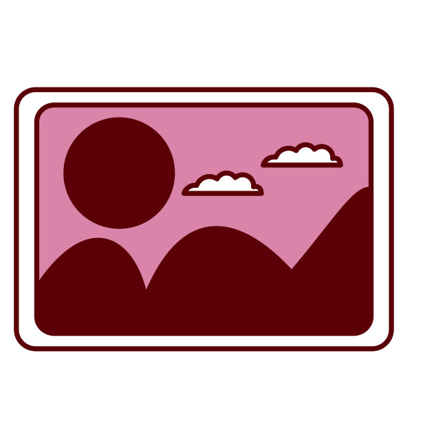 粉红色和猩红色的部分剪影的风景与山，太阳和云图片下载