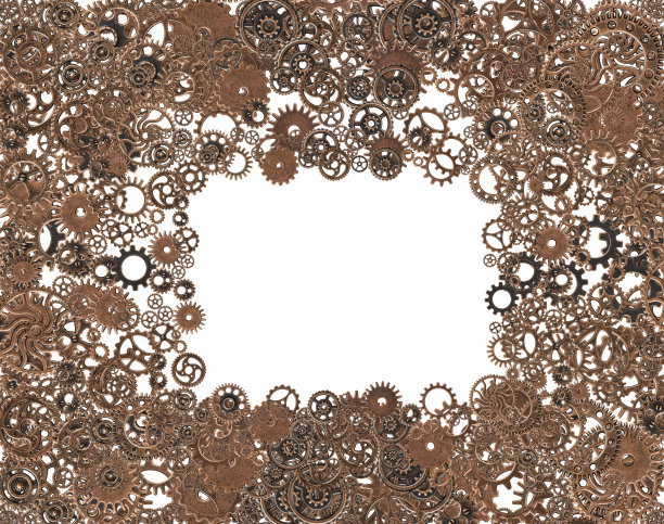 白色背景上金属齿轮架的孤立镜头图片下载