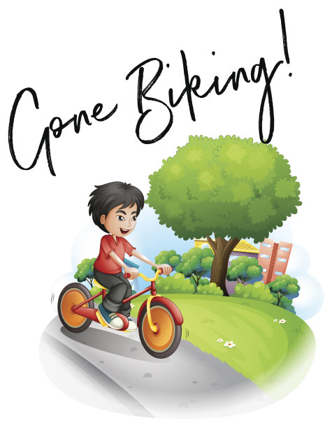 和骑自行车的男孩一起骑自行车图片下载