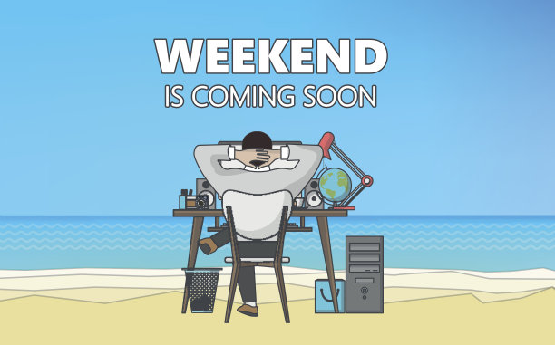 平坦矢量图形的商人在海滩上。在办公室做梦的商人。图片下载