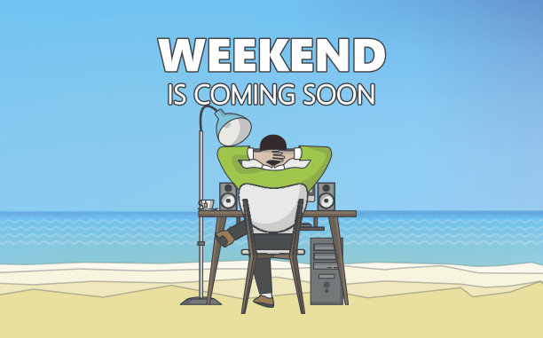 平坦矢量图形的商人在海滩上。在办公室做梦的商人。图片下载