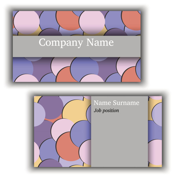 名片矢量模板与彩色随机圆画圆图片下载