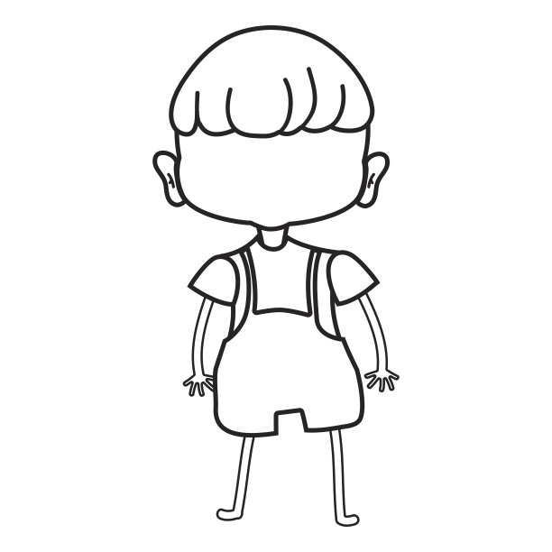 线条漂亮的男孩与衣服和发型设计图片下载