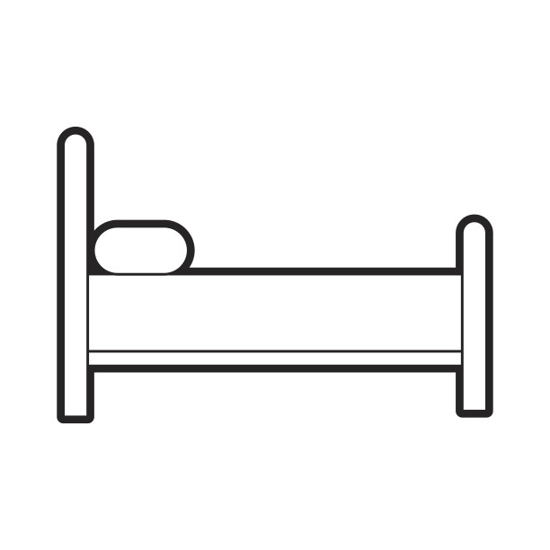 床轮廓孤立图标图片下载