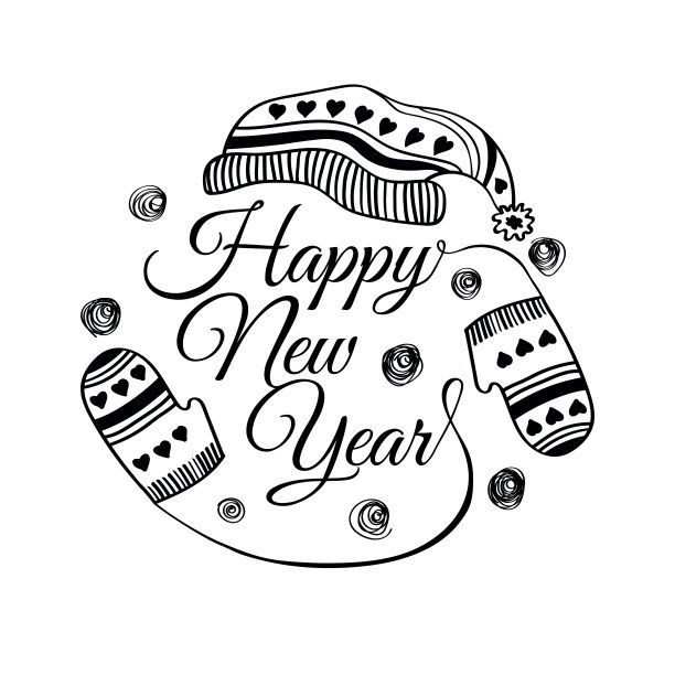 祝你新年快乐。矢量插图。图片下载