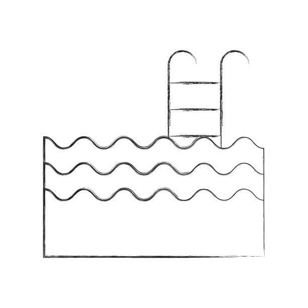 带有楼梯的泳池图标图片下载