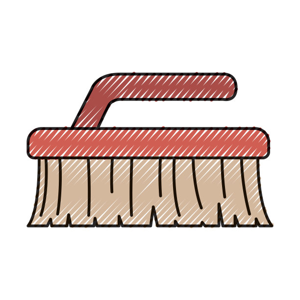 彩色蜡笔剪影的清洁刷图片下载