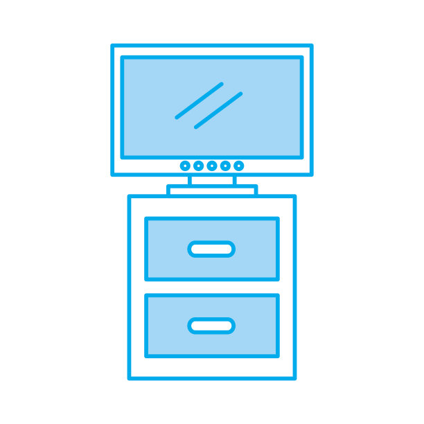 床头柜与电视等离子隔离图标图片下载