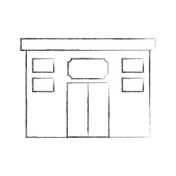 酒店建筑孤立图标图片下载