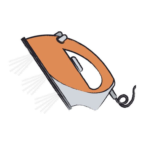 彩色模糊剪影蒸汽熨斗图标图片下载