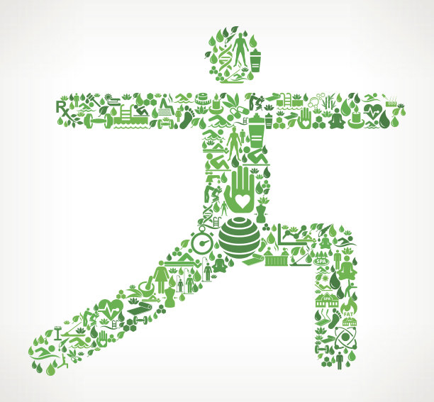 拉伸健康和健康图标设置背景模式图片下载