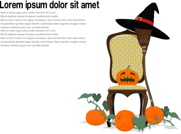 南瓜灯和女巫的配件图片下载