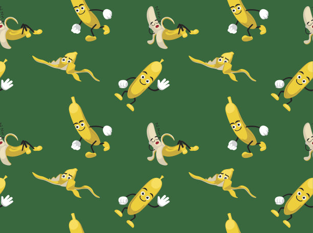 香蕉卡通无缝墙纸图片下载