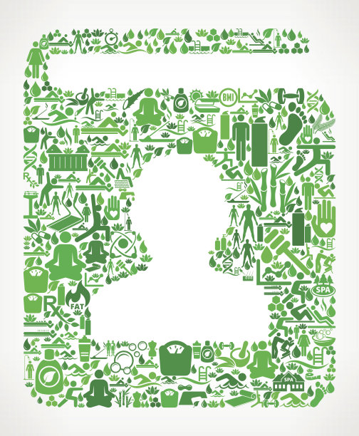 联系书健康和健康图标设置背景模式图片下载