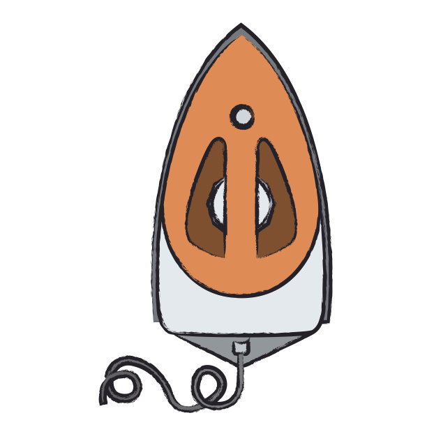 彩色模糊剪影的蒸汽熨斗图标上的顶视图图片下载