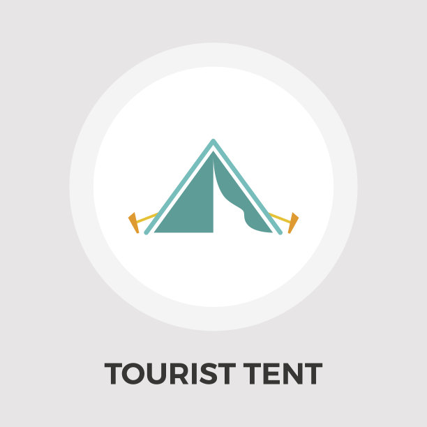 旅游帐篷图标平坦图片下载