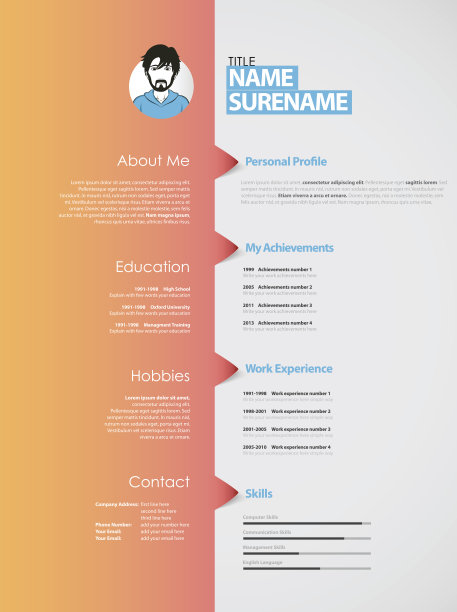 创意简历/简历模板。图片下载