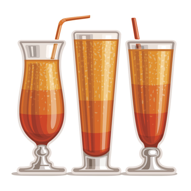 向量集分层橙色鸡尾酒素材图片