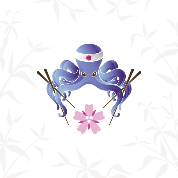 寿司酒吧的标志模板。图片下载