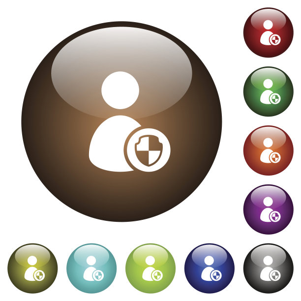 用户帐号保护彩色玻璃按钮图片下载