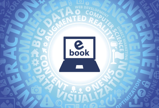 笔记本电脑图标在互联网现代技术词汇背景图片下载