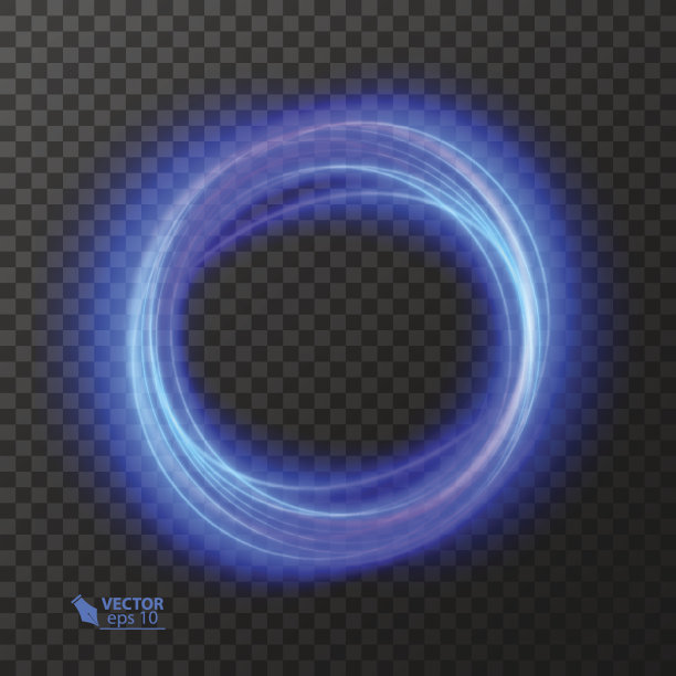 光效果线黄金矢量圆。发光的光火环痕迹。闪光魔法闪耀漩涡踪迹的透明背景效果。图片下载