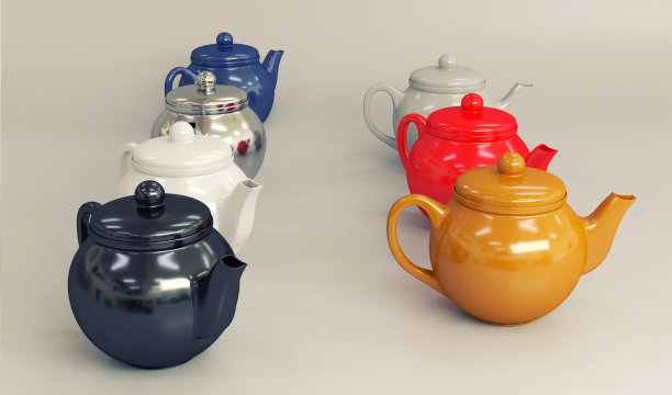 色彩斑斓的茶壶图片下载