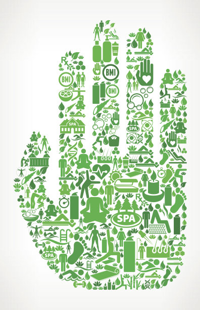 手健康和健康图标设置背景图案图片下载