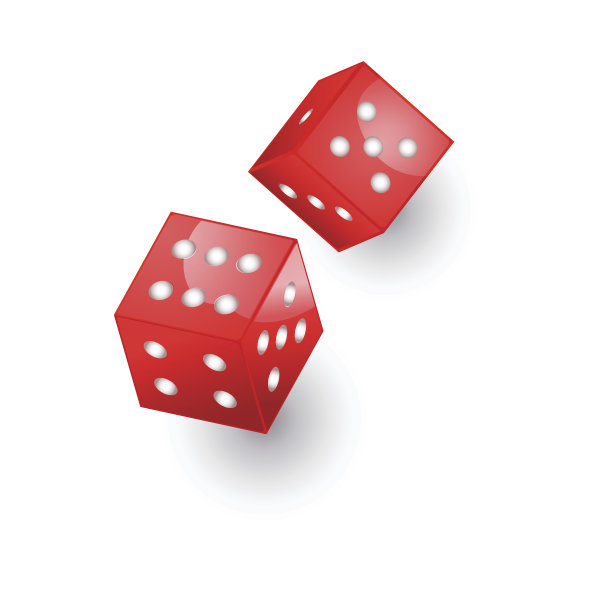 矢量平面卡通赌场骰子方块。孤立的图片下载