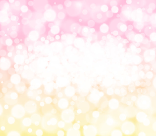 粉色、黄色和白色的散景抽象背景。素材图片