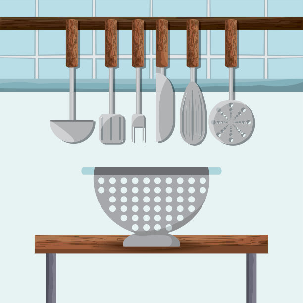 摆放厨房用具图片下载