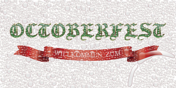 十月啤酒节背景。十月节和Willkommen Zum文本泡沫背景。矢量插图。图片下载