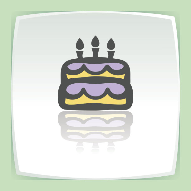 矢量轮廓生日蛋糕与蜡烛的图标。现代图标和象形文字。图片下载