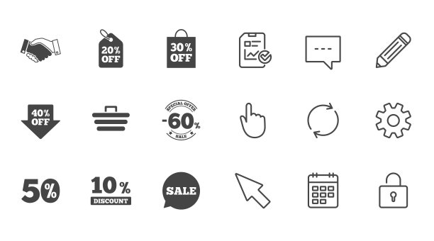 销售折扣图标。购物、交易的迹象。图片下载