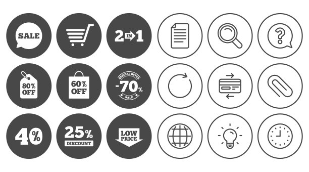 销售折扣图标。购物、交易的迹象。图片下载
