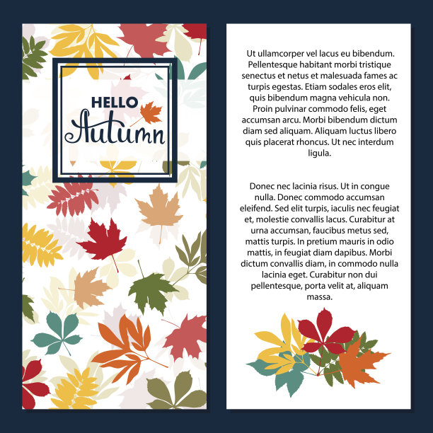 背景与多色的秋天树叶。矢量图图片下载