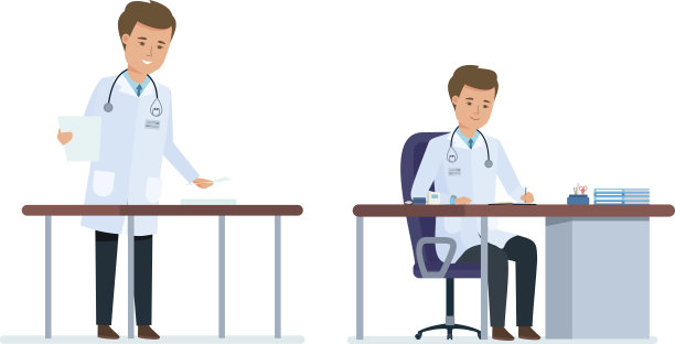 医生工作与病人的个人卡和文件图片下载