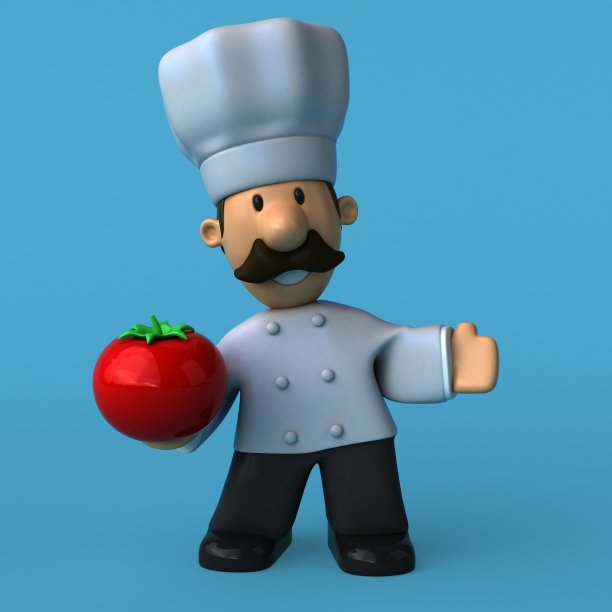 有趣的厨师- 3D插图图片下载