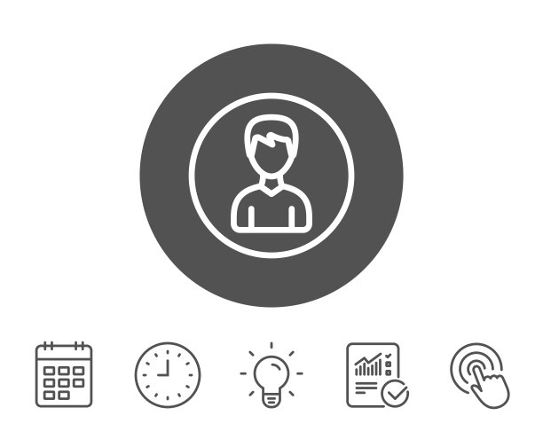 用户线图标。男性形象标志。图片下载