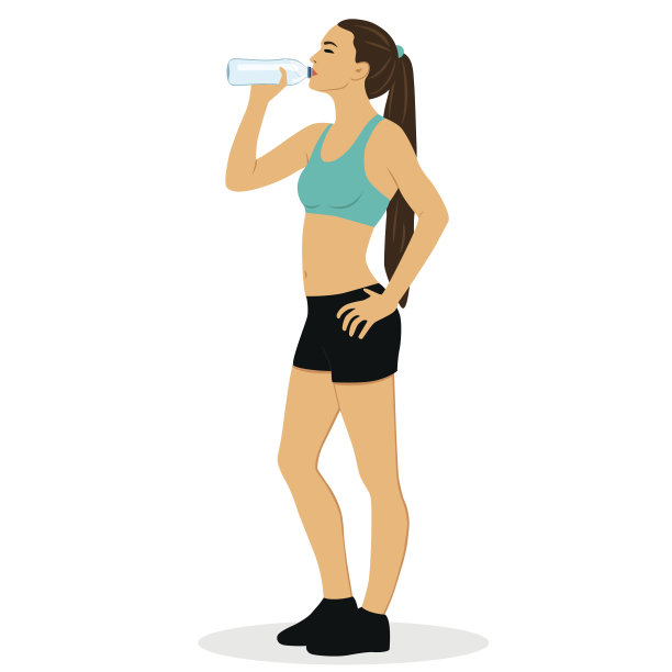 健康的生活方式。这个女孩正在喝水。图片下载