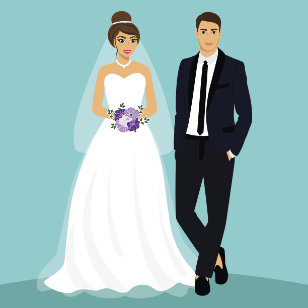 新娘和新郎。图片下载