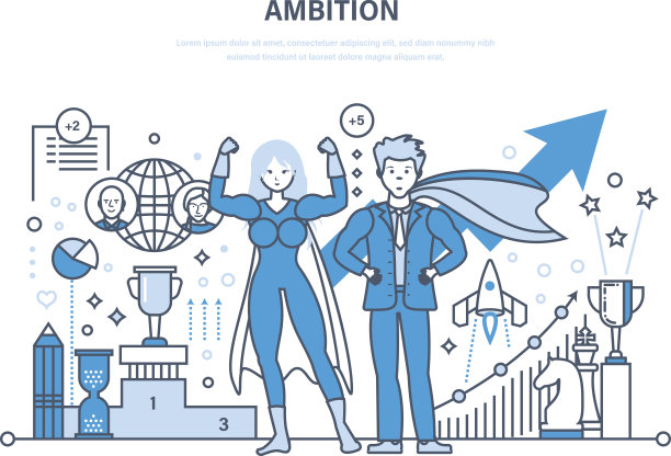 有抱负，工作成功，成就，领导力，沟通，控制和管理图片下载