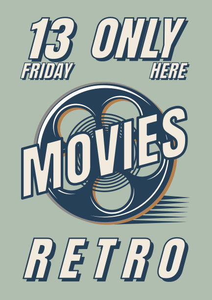 矢量海报的电影在复古风格。图片下载