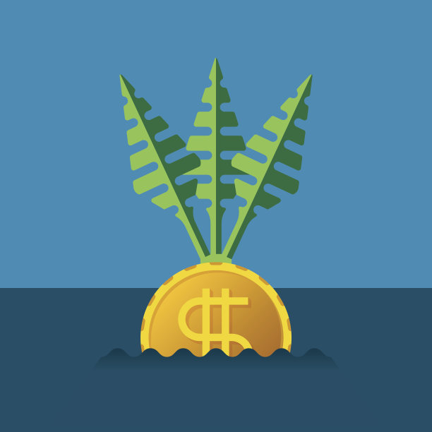 金融或储蓄增长矢量概念的扁平风格图片下载