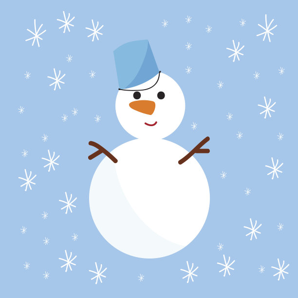 雪人寒冷的圣诞季节冬天白色男人在帽子人物圣诞背景假日贺卡矢量插画图片下载