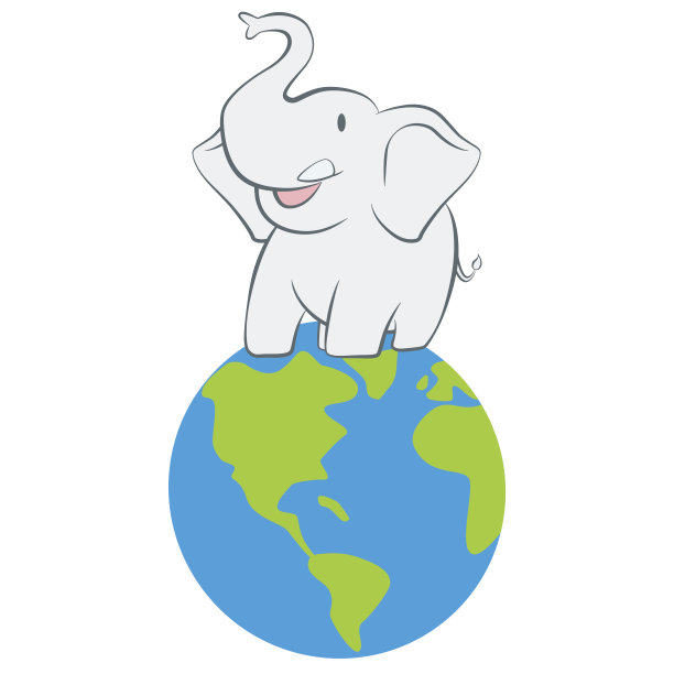 大象站在地球上图片下载